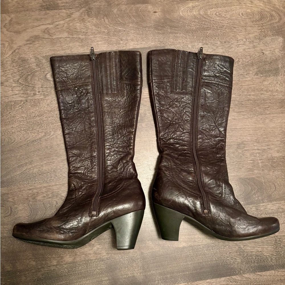 Mephisto Espresso Leather Boots With Buckle & 100% Caoutchouc Soles, Size 8 - Picture 2 of 7
